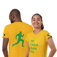 Load image into Gallery viewer, Wi Fasa Dan Yu - Team Jamaica Track and Field Inspired Unisex T-shirt Sizes Toddler to Adults (2T - 3X)
