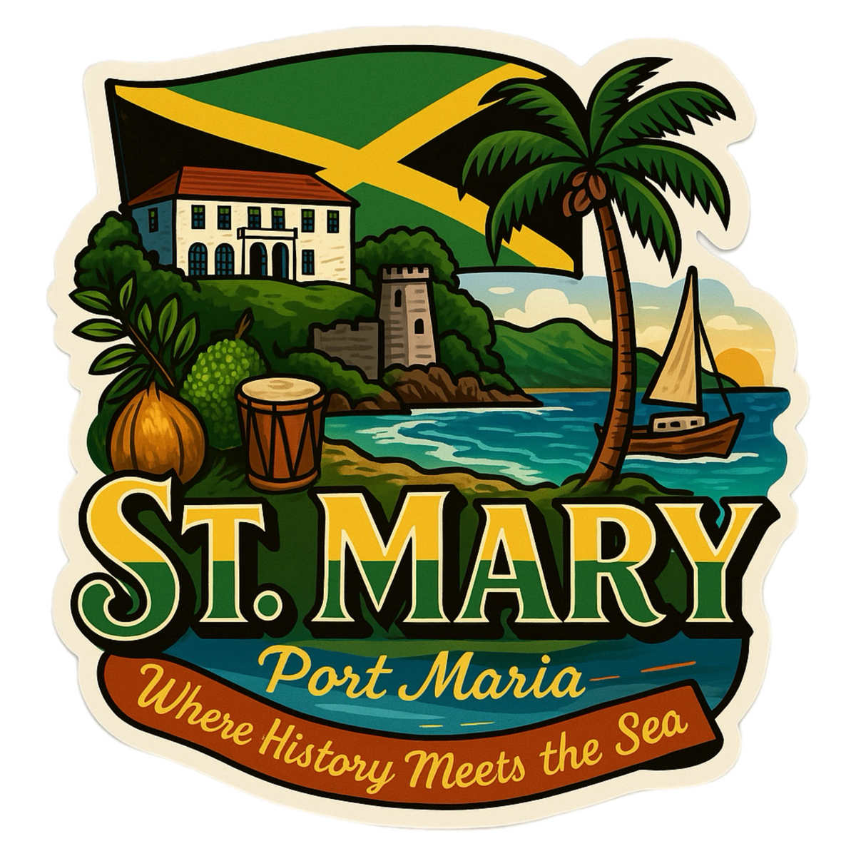 St Mary Parish Jamaica Vibes Sticker