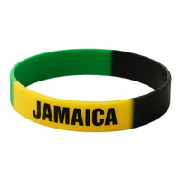 Load image into Gallery viewer, 8 inch Jamaica Flag Silicone Wristbands – 3-Pack Jamaican Pride Bracelets
