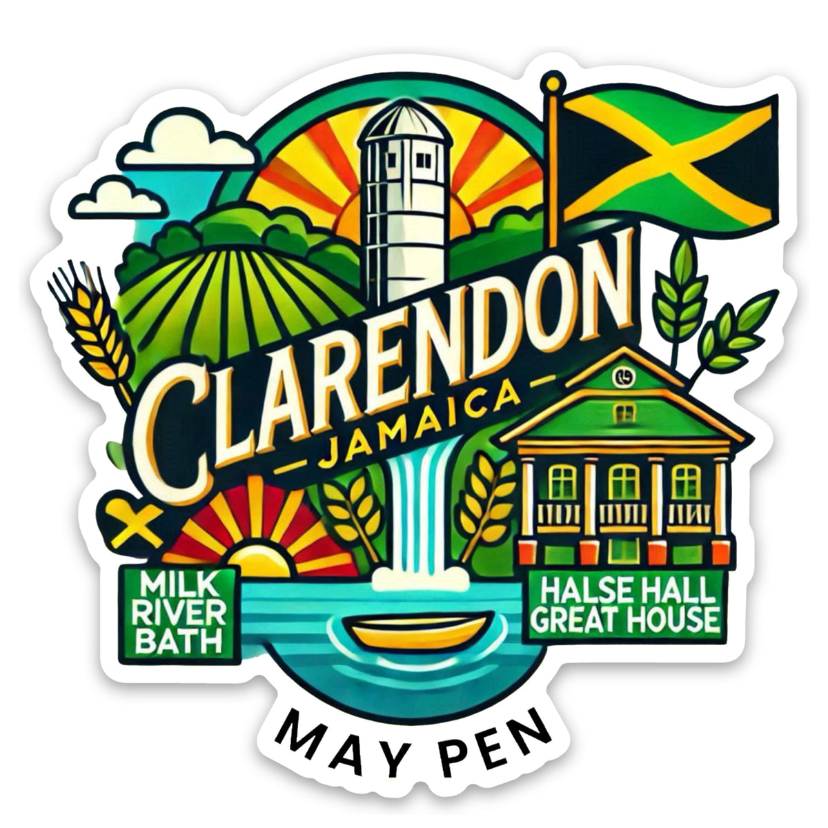 Clarendon Jamaica Vibes Sticker