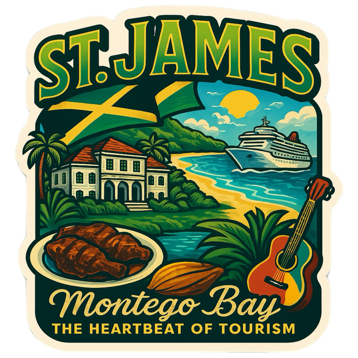 St James Parish Jamaica Vibes Sticker