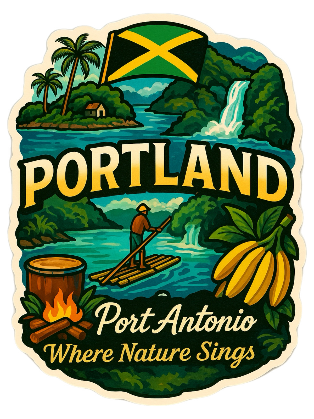 Portland Parish Jamaica Vibes Sticker
