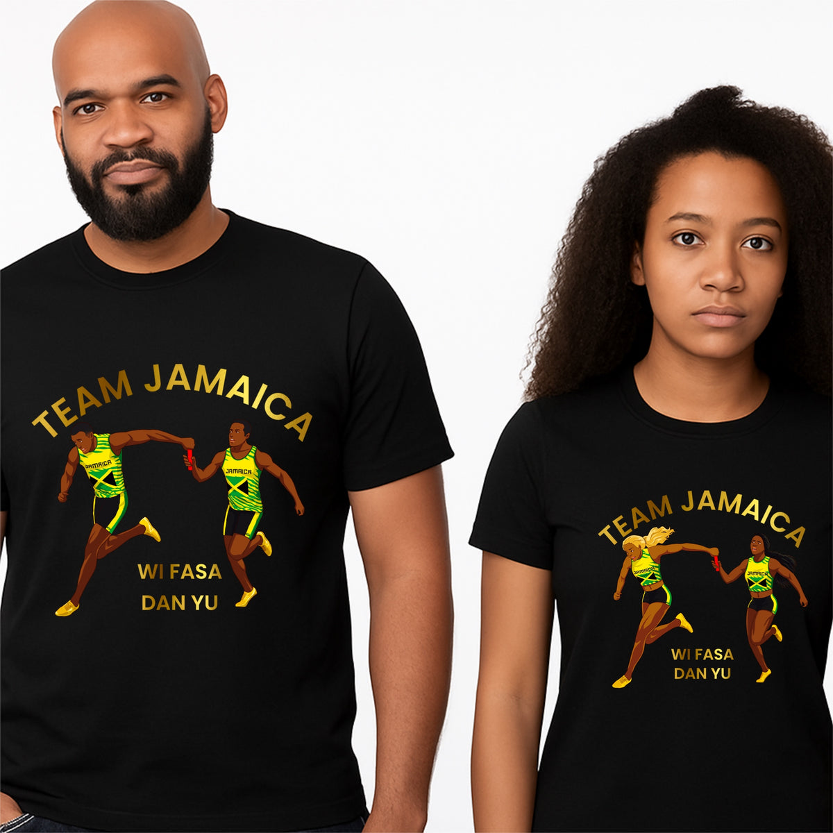 Golden Bling Team Jamaica – Wi Fasa Dan Yu Relay T-shirt.
