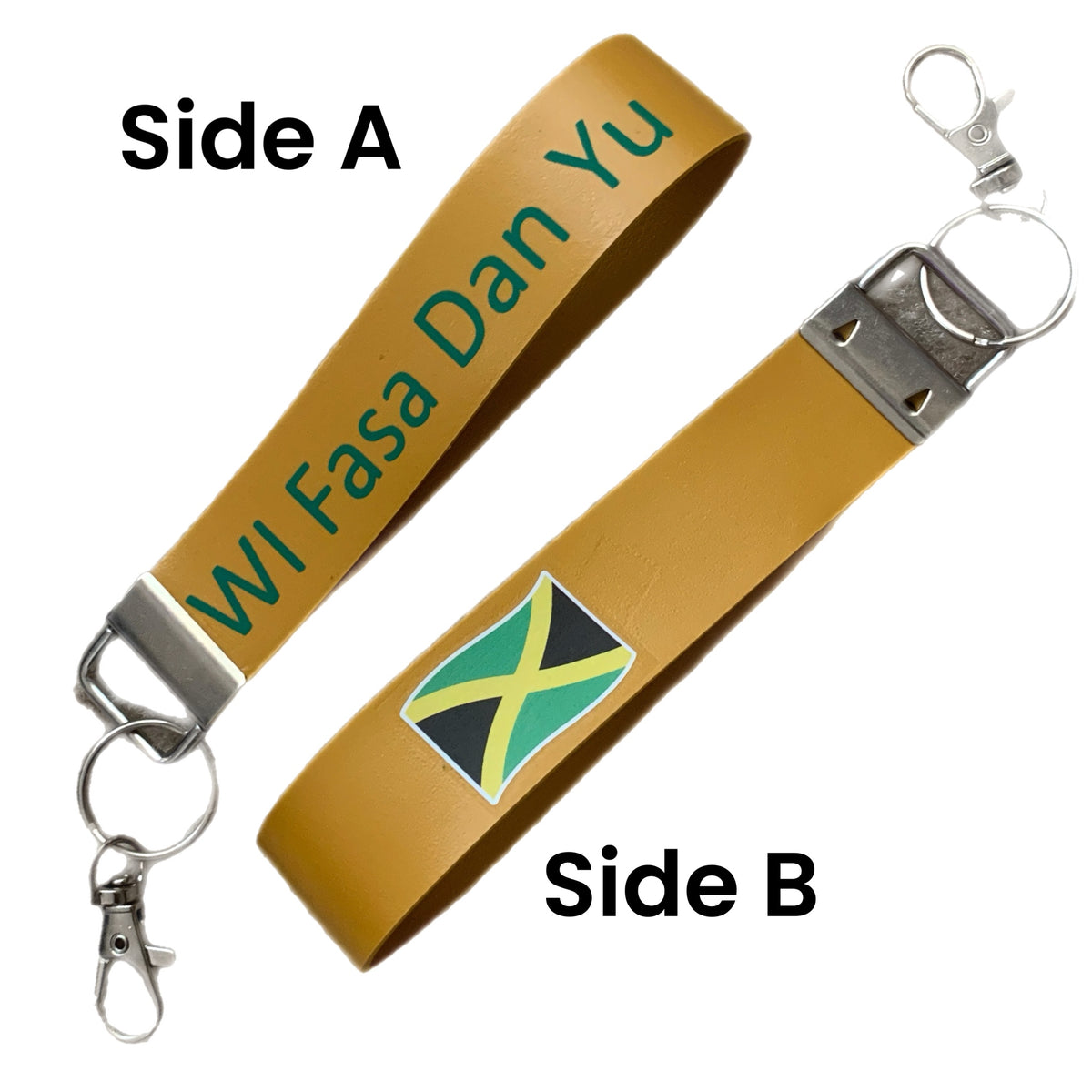 Guh Haad And Dun Jamaican Key Fob Key Chain Faux Leather Wristlet
