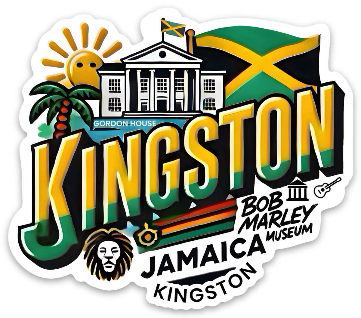 Kingston Jamaica Vibes Sticker