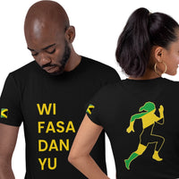 Load image into Gallery viewer, Wi Fasa Dan Yu - Team Jamaica Track and Field Inspired Unisex T-shirt Sizes Toddler to Adults (2T - 3X)
